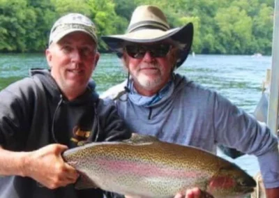 Large trout caught during a Lake Taneycomo fishing trip